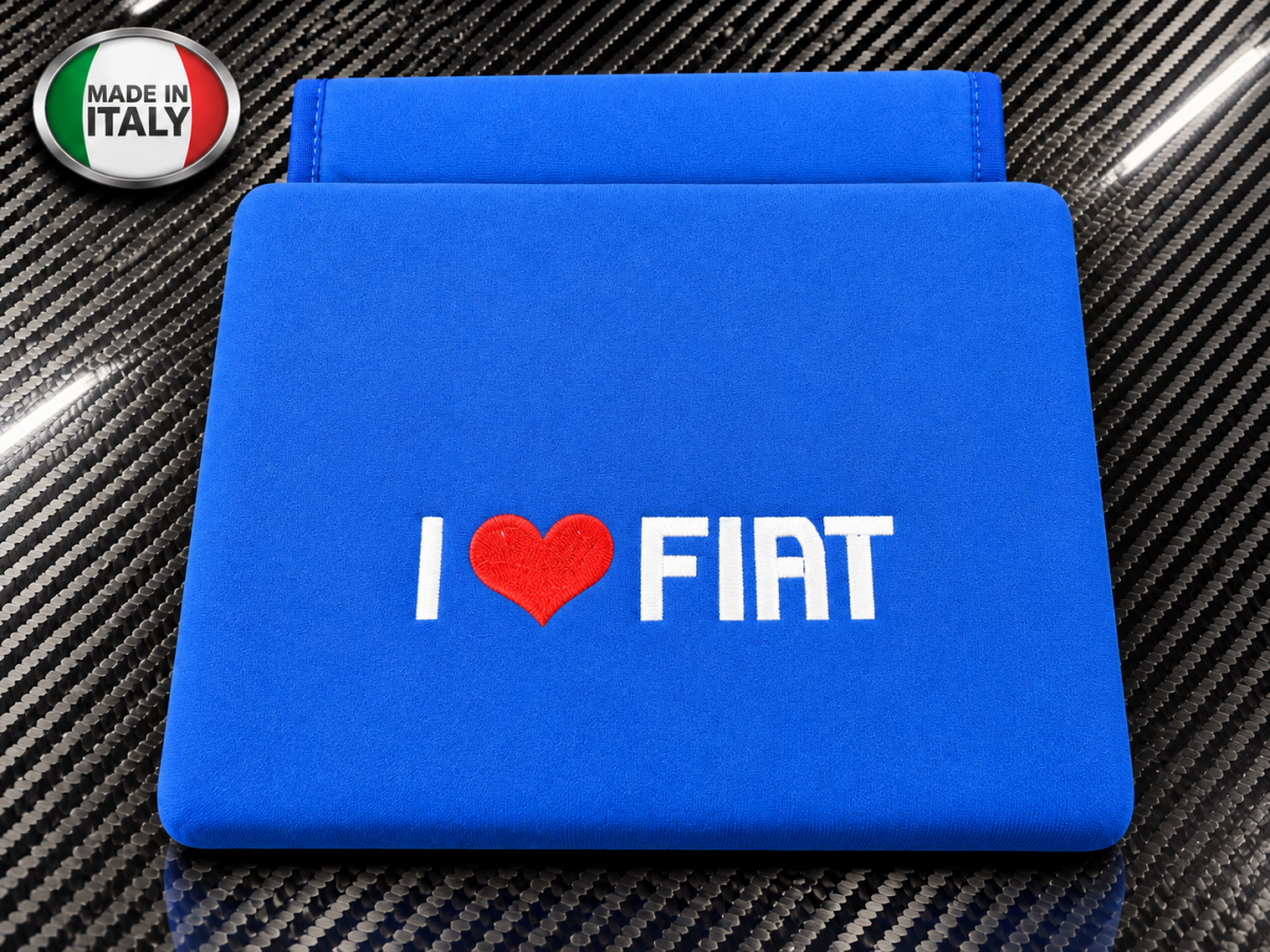 FIAT 500 Seat Cushion - Blue w/ I Love FIAT 500 Logo