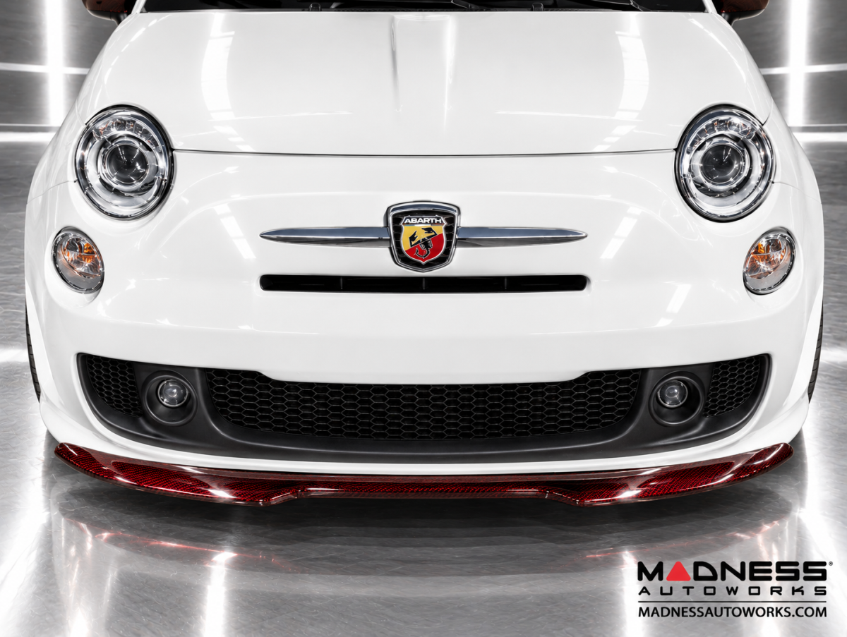 FIAT 500 Front Spoiler - Carbon Fiber - Red Candy