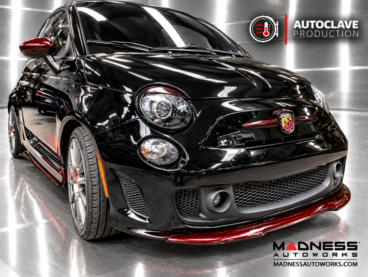 FIAT 500 Front Spoiler - Carbon Fiber - Red Candy