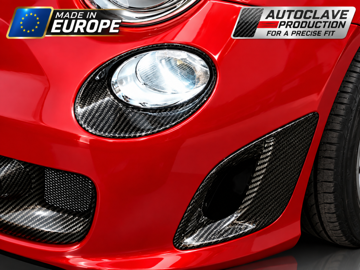 FIAT 500 Driving Lights Frames - Carbon Fiber - EU Model 