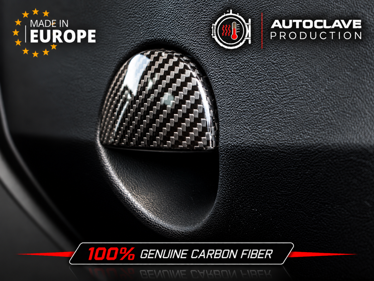 FIAT 500 Glove Box Door Handle Cover - Carbon Fiber - Koshi Composites