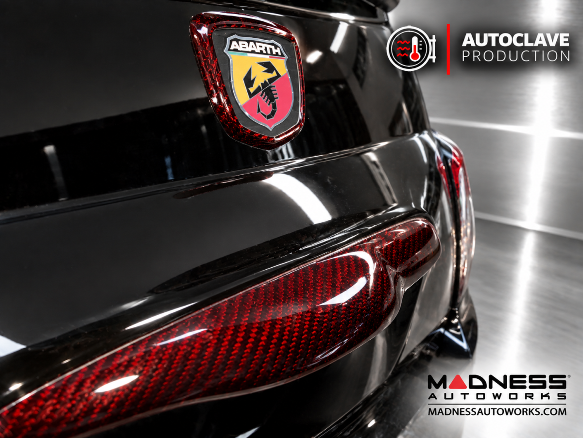 FIAT 500 Trunk Handle - Carbon Fiber - Red Candy
