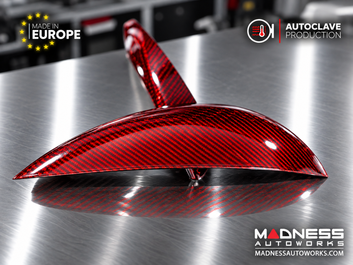 FIAT 500 Eyebrows - Carbon Fiber - Koshi Composites - Red Candy