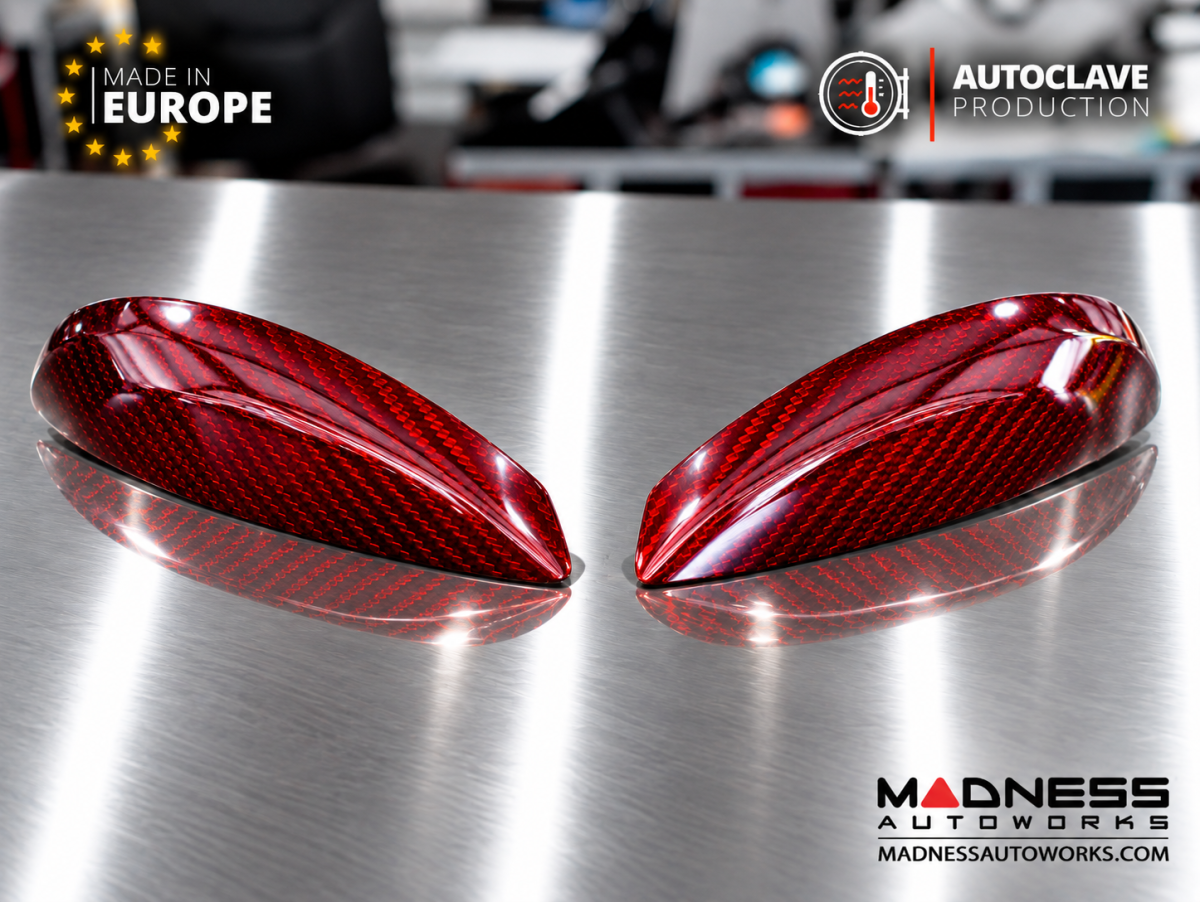 FIAT 500 Eyebrows - Carbon Fiber - Koshi Composites - Red Candy