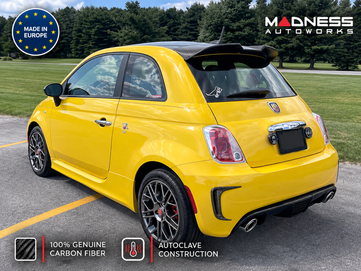 FIAT 500 Rear Bumper Side Duct Trim Piece Set - Carbon Fiber 