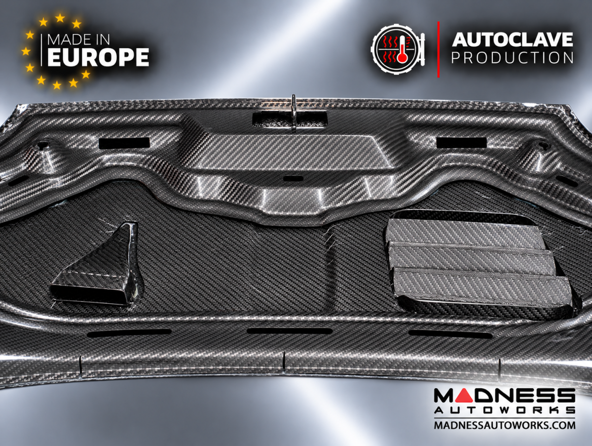FIAT 500 Hood - Carbon Fiber - w/ Vents