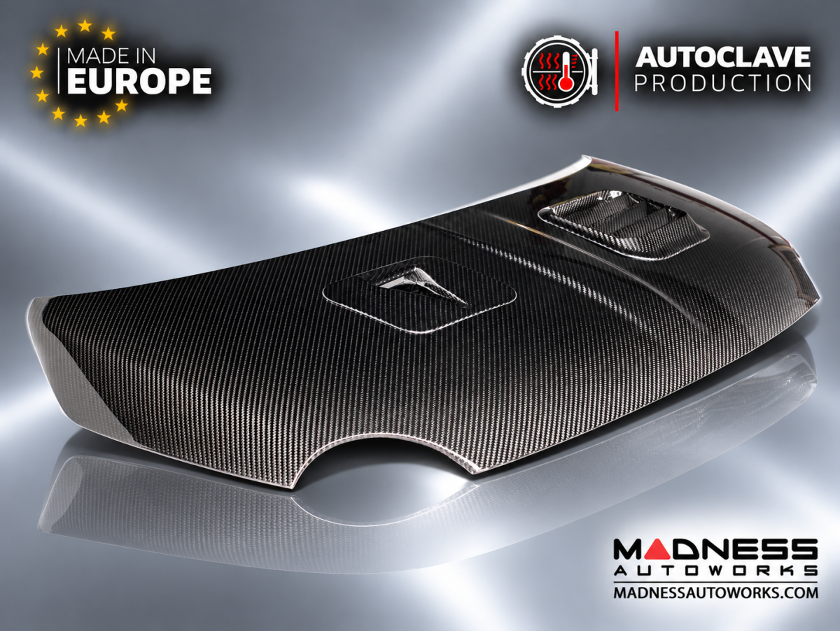 FIAT 500 Hood - Carbon Fiber - w/ Vents