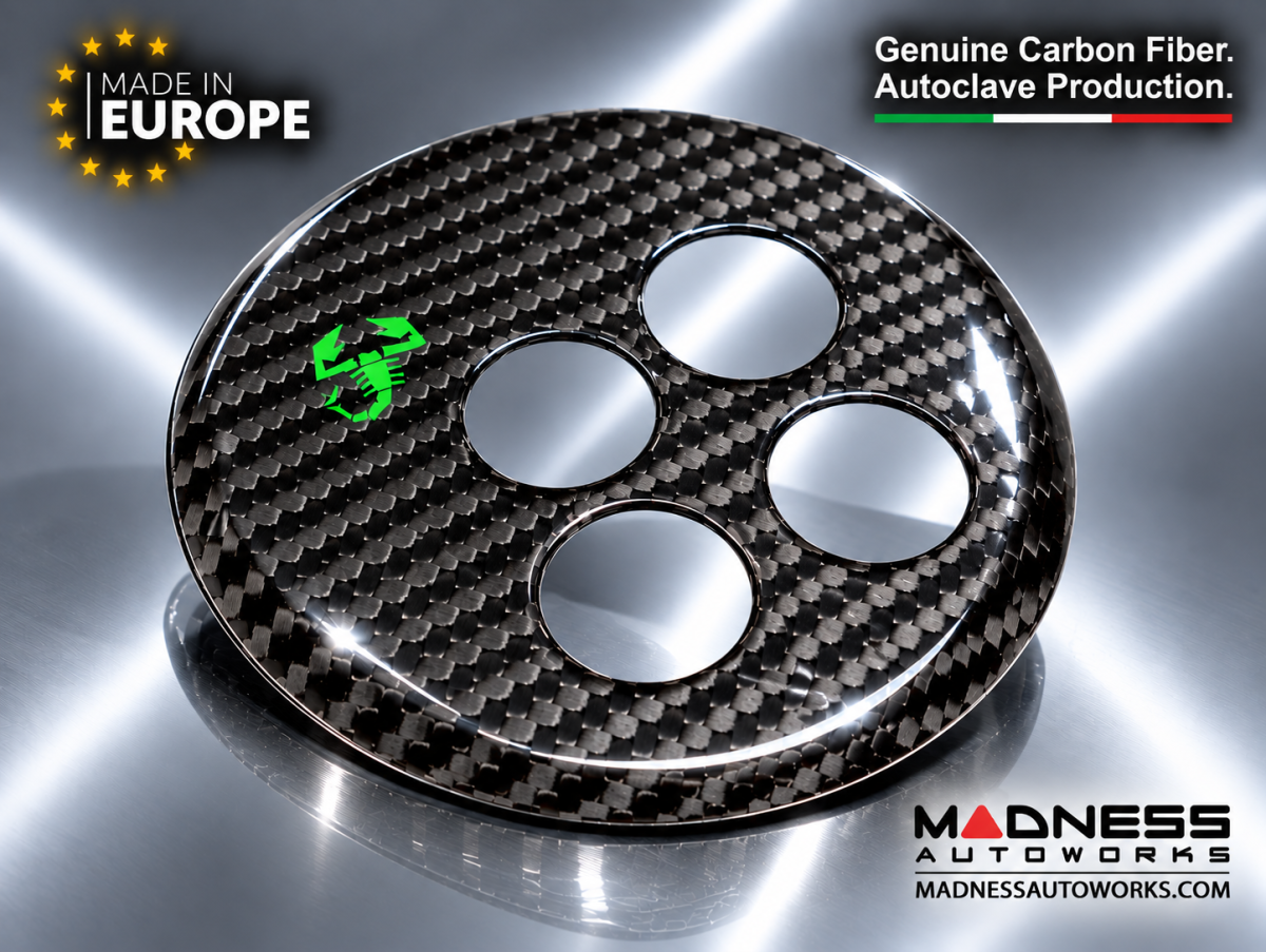 FIAT 500 Gear Panel in Carbon Fiber - Green Scorpion  