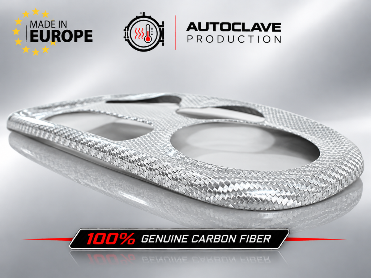 FIAT 500 Temperature Control Panel - Carbon Fiber - Koshi Composites - White Candy 