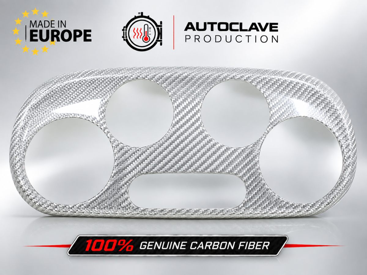 FIAT 500 Temperature Control Panel - Carbon Fiber - Koshi Composites - White Candy 