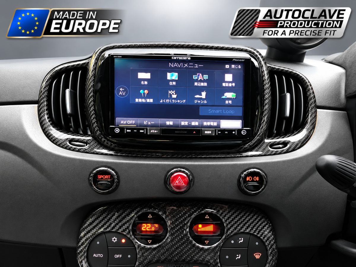 FIAT 500 Audio System Frame Cover - Carbon Fiber