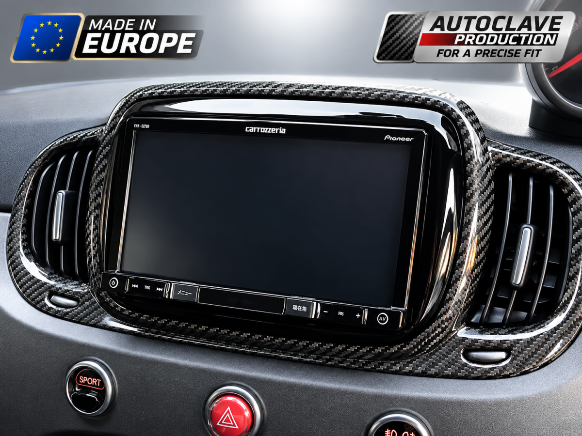 FIAT 500 Audio System Frame Cover - Carbon Fiber