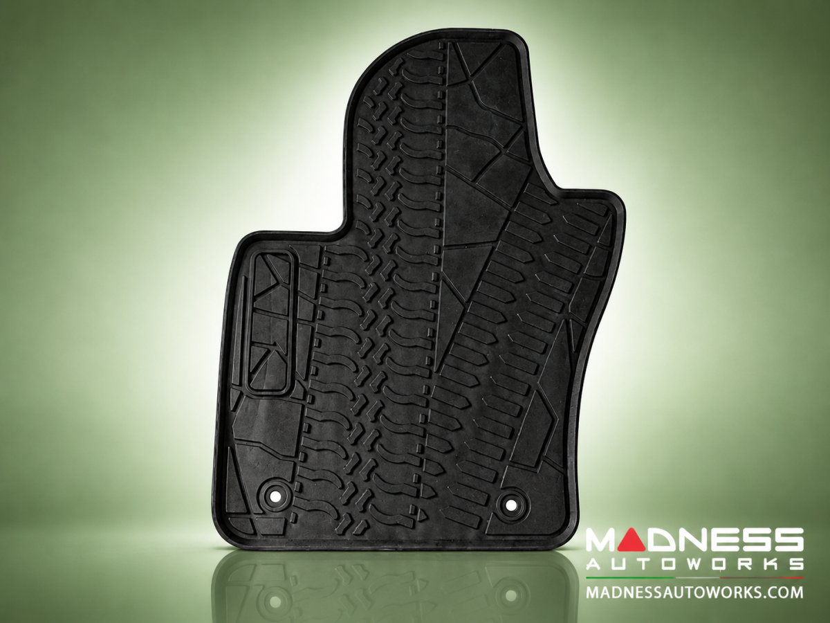 FIAT 500X Floor Mats - All Weather - Rubber - Premium - Front + Rear Set - Black 