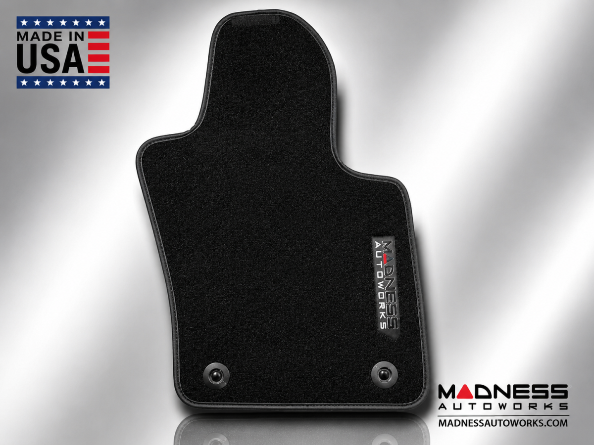 FIAT 500X Floor Mats - Premium Carpet - MADNESS - Front + Rear Set - w/ MADNESS Logo