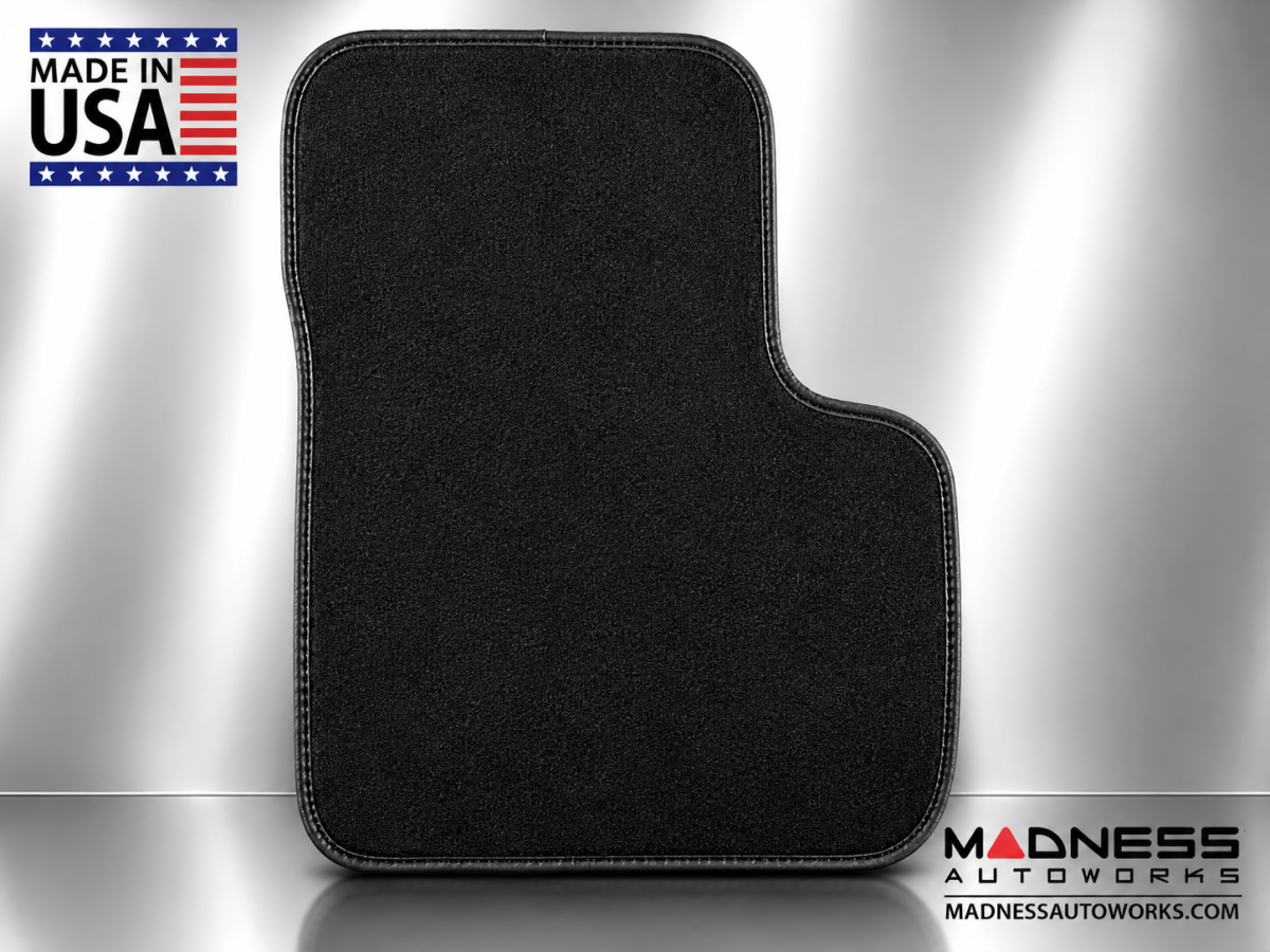 FIAT 500X Floor Mats - Premium Carpet - MADNESS - Front + Rear Set - w/ MADNESS Logo