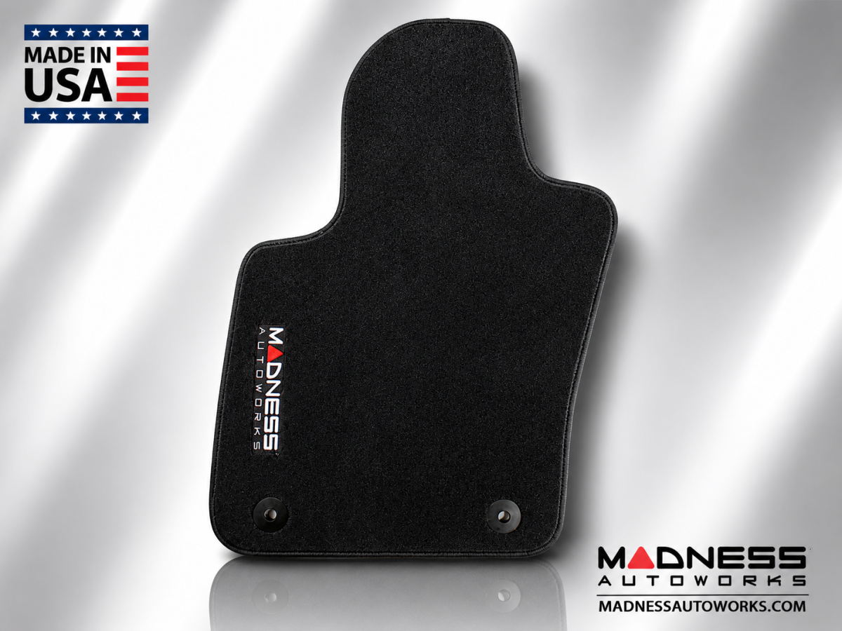 FIAT 500X Floor Mats - Premium Carpet - MADNESS - Front + Rear Set - w/ MADNESS Logo