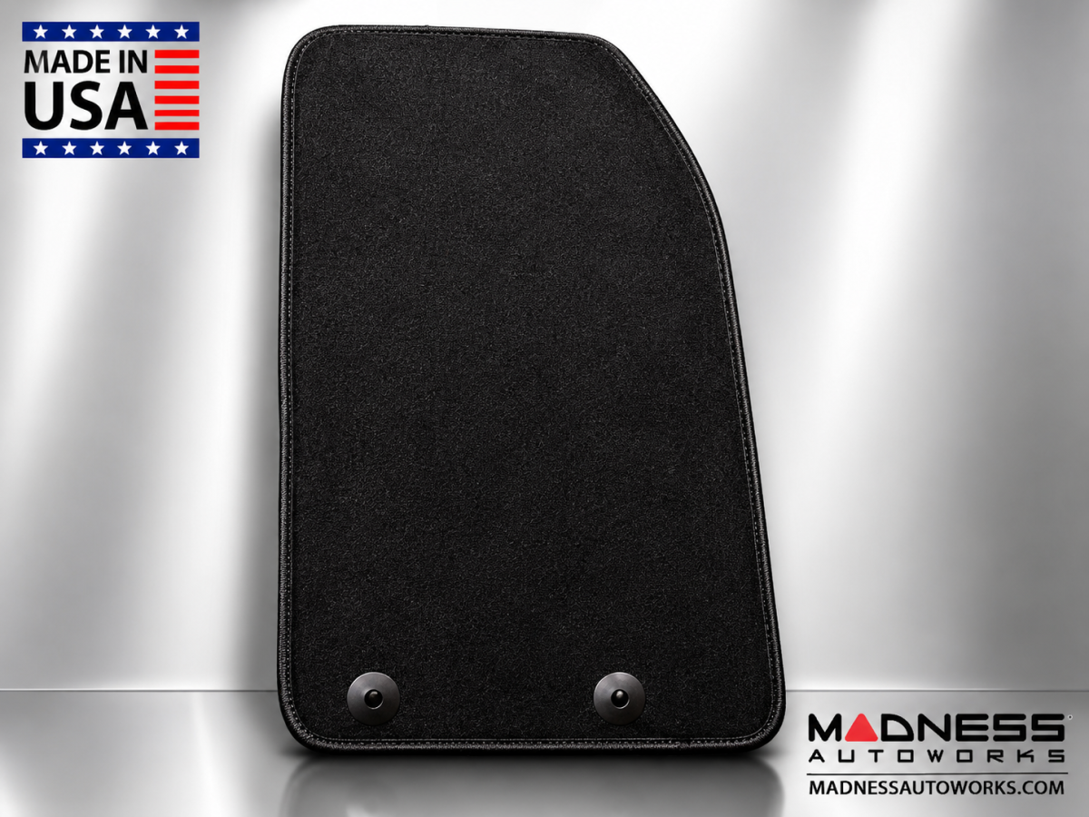 FIAT 500X Floor Mats - Premium Carpet - MADNESS - Front + Rear Set - w/ MADNESS Logo