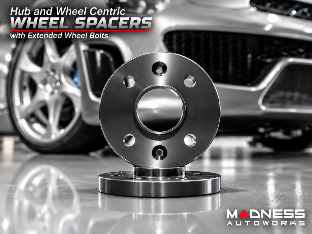 FIAT 500 Wheel Spacers - MADNESS - 16mm - set of 2 w/ extended bolts