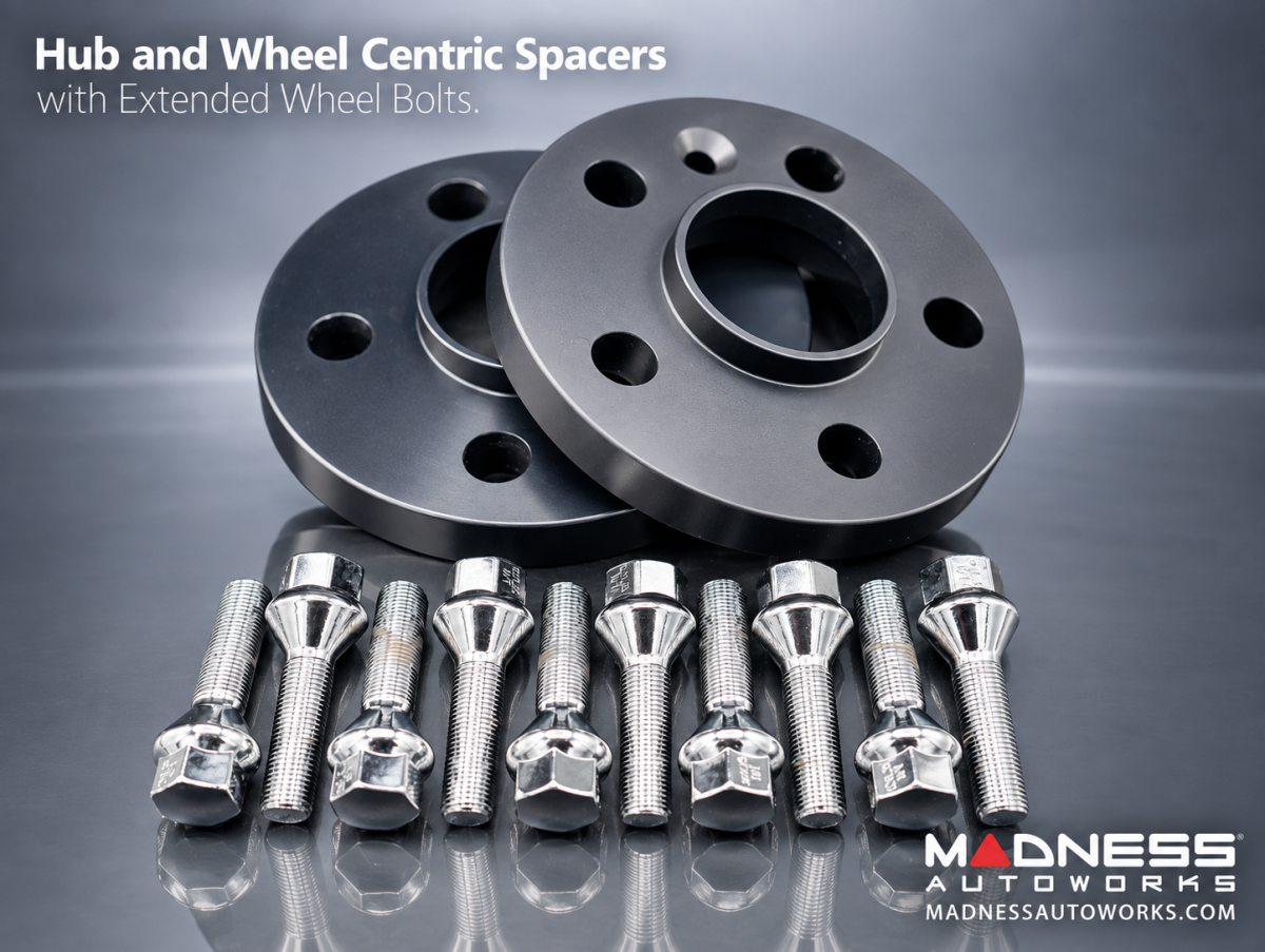 FIAT 500L Wheel Spacers - MADNESS - 16mm - set of 2 w/ extended bolts