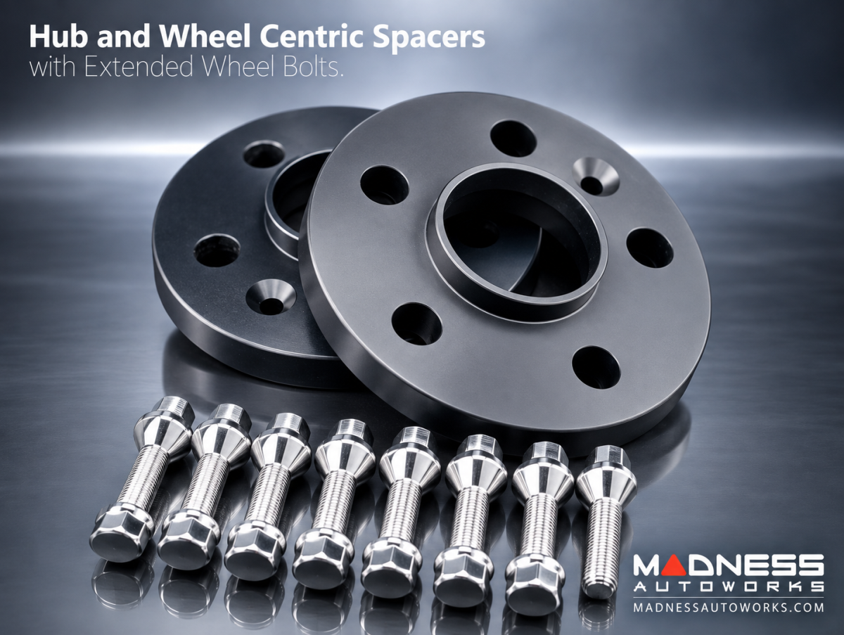 FIAT 500L Wheel Spacers - MADNESS - 16mm - set of 2 w/ extended bolts