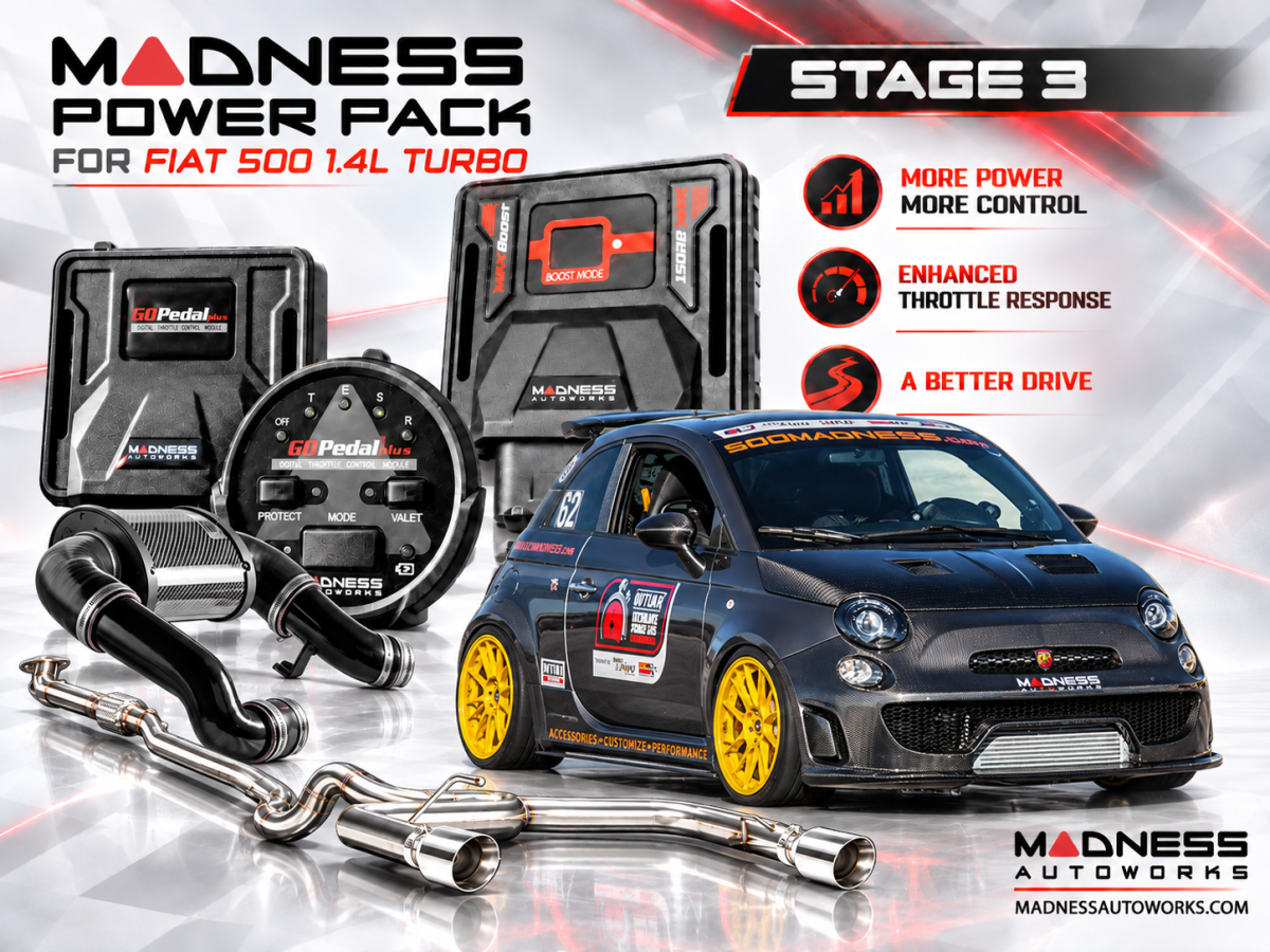 FIAT 500 MADNESS Power Pack PRO - Stage 3 - 1.4L Turbo Models FIAT 500 MADNESS Power Pack PRO - Stage 3 - 1.4L Turbo Models