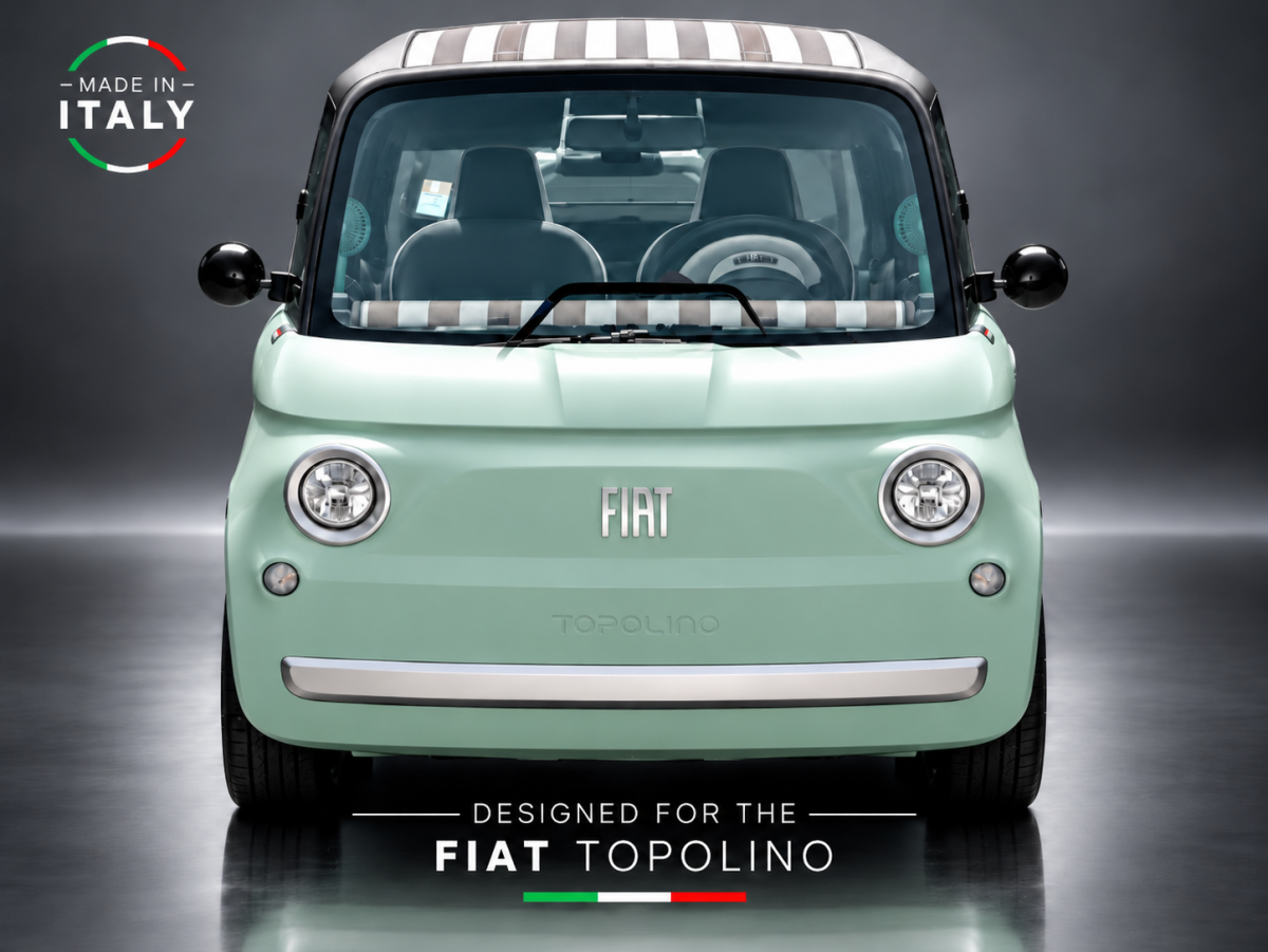 FIAT Topolino Mirror Cap Set - Black