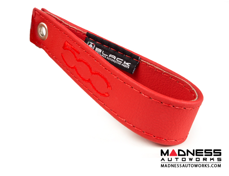FIAT 500 Trunk Handle / Pull Strap - Red - Red 500 Logo