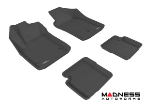 Fiat 500 Floor Mats - Front + Rear - 3D MAXpider - Kagu - Rubber - Black - `12-`19 Fiat 500 Floor Mats - Front + Rear - 3D MAXpider - Kagu - Rubber - Black - `12-`19