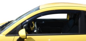Fiat 500 Side Window Deflectors - Front - AVS - Outside Mount - Smoke 