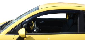 Fiat 500 Side Window Deflectors - Front - AVS - Outside Mount - Smoke 