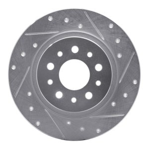 Fiat 500L Brake Rotor (1) - Rear Right - DFC - Drilled & Slotted - Silver - `14-`19
