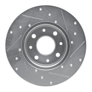 Fiat 500E Brake Rotor (1) - Rear Left - DFC - Drilled & Slotted - Silver - `13-`19