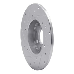 Fiat 500E Brake Rotor (1) - Rear Right - DFC - Drilled & Slotted - Silver - `13-`19