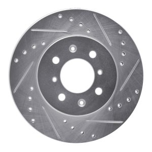 Fiat Panda Brake Rotor (1) - Front Right - DFC - Drilled & Slotted - Silver - `06-`11