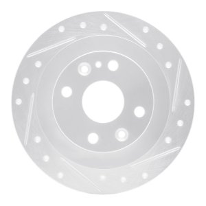 Fiat Uno Brake Rotor (1) - Front Right - DFC - Drilled & Slotted - Silver - `13-`24