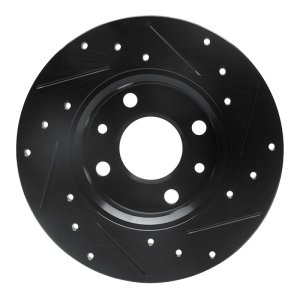 Fiat 500 Brake Rotor (1) - Rear Left - DFC - Drilled & Slotted - Black - `09-`19