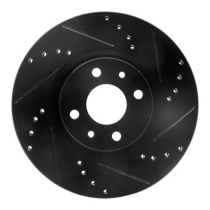 Fiat 500E Brake Rotor (1) - Front Right - DFC - Drilled & Slotted - Black - `12-`19 Fiat 500E Brake Rotor (1) - Front Right - DFC - Drilled & Slotted - Black - `12-`19