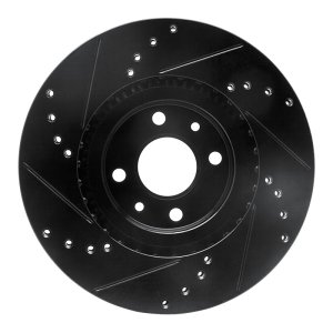 Fiat 500E Brake Rotor (1) - Front Right - DFC - Drilled & Slotted - Black - `12-`19 Fiat 500E Brake Rotor (1) - Front Right - DFC - Drilled & Slotted - Black - `12-`19