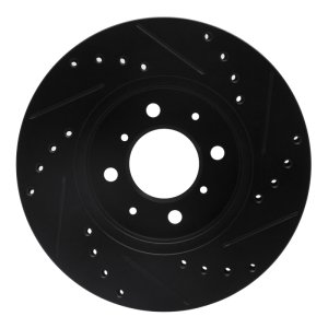 Fiat Panda Brake Rotor (1) - Front Left - DFC - Drilled and Slotted - Black - `06-`11