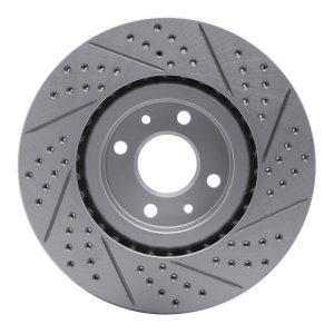 Fiat 500E Brake Rotor (1) - Front Left - DFC - Drilled & Slotted Geoperformance - `12-`19