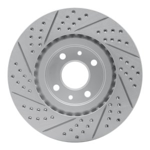 Fiat 500E Brake Rotor (1) - Front Right - DFC - Drilled & Slotted Geoperformance - `12-`19
