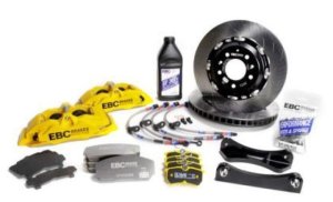 Fiat 500 Abarth Brake Kit - Front - EBC - Apollo-4 Calipers 330mm Rotor - Yellow - `12-`20