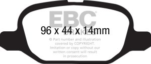 Fiat 500 Brake Pads - Rear - EBC - Greenstuff 2000 Series - `11-`27 Fiat 500 Brake Pads - Rear - EBC - Greenstuff 2000 Series - `11-`27