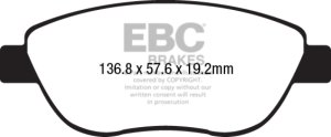 Fiat 500 Brake Pads - Front - EBC - Greenstuff 2000 Series Sport Brake Pads - `14-`27 Fiat 500 Brake Pads - Front - EBC - Greenstuff 2000 Series Sport Brake Pads - `14-`27