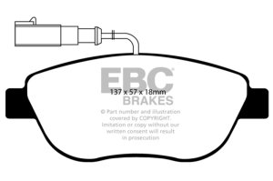 Fiat 500 Brake Pads - Front - EBC - Yellowstuff - `12-`27