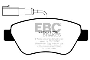 Fiat 500 Brake Pads - Front - EBC - Yellowstuff - `10-`11