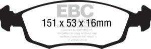 Fiat 500 Brake Pads - Front - EBC - Yellowstuff - `11-`27 Fiat 500 Brake Pads - Front - EBC - Yellowstuff - `11-`27