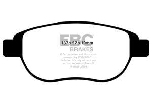 Fiat 500 Brake Pads - Front - EBC - Ultimax2 - Black - `12-`27 Fiat 500 Brake Pads - Front - EBC - Ultimax2 - Black - `12-`27