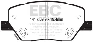 Fiat 500X Brake Pads - Front - EBC - Ultimax2 - `15-`27 Fiat 500X Brake Pads - Front - EBC - Ultimax2 - `15-`27