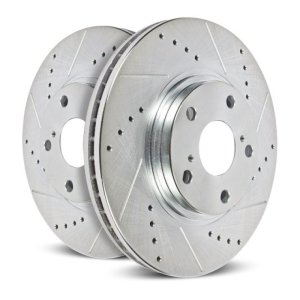 Fiat 500X Brake Rotor (2) - Front - PowerStop - Evolution Drilled & Slotted - Silver - `16-`19